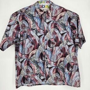 Vintage Fulton Street Shirt Mens 2X Button Up Retro Short Sleeve‎ Casual